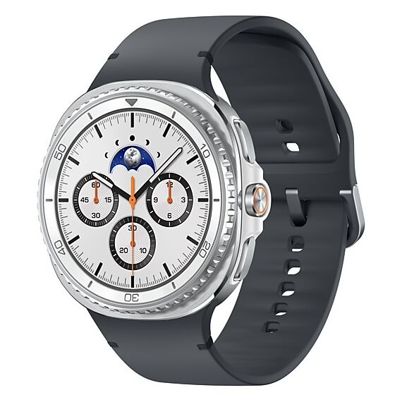 Galaxy Watch8 Classic | 46 мм | White | Sport/Graphite | M/L, Размер: 46 мм, Цвет: White, Тип ремешка: Sport, Цвет ремешка: Graphite, Размер ремешка: M/L, Подключение часов: Bluetooth / Wi-Fi